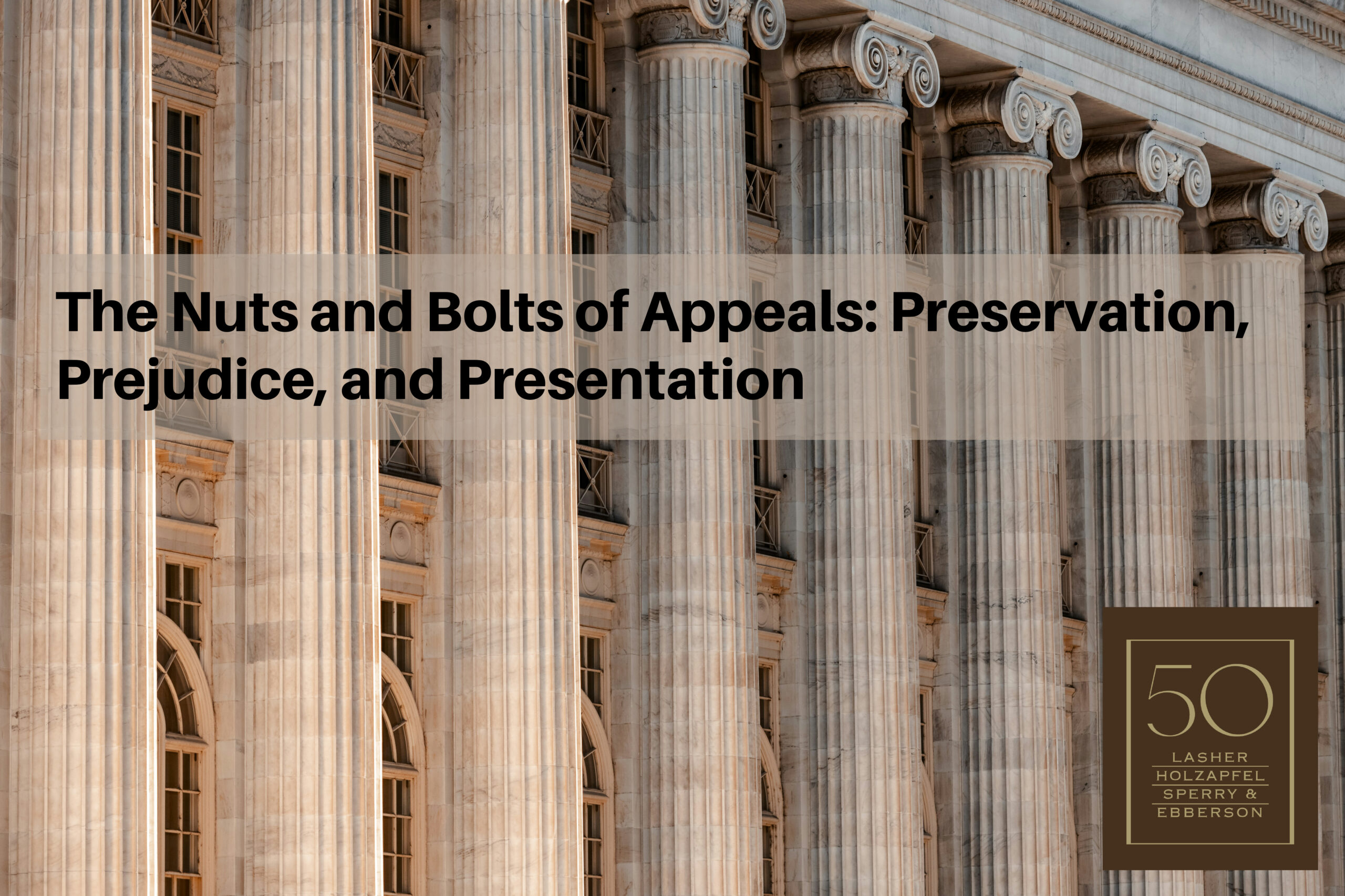 The Nuts and Bolts of Appeals: Preservation, Prejudice, and Presentation